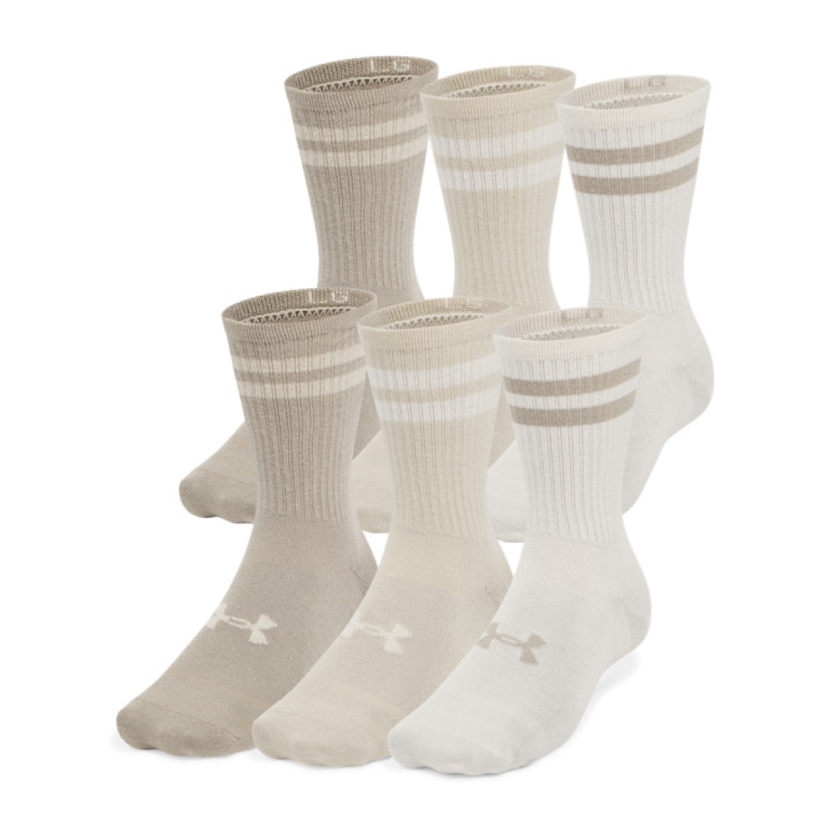Skarpetki treningowe uniseks (6-pack) Under Armour UA Essential 6pk Crew - beżowe