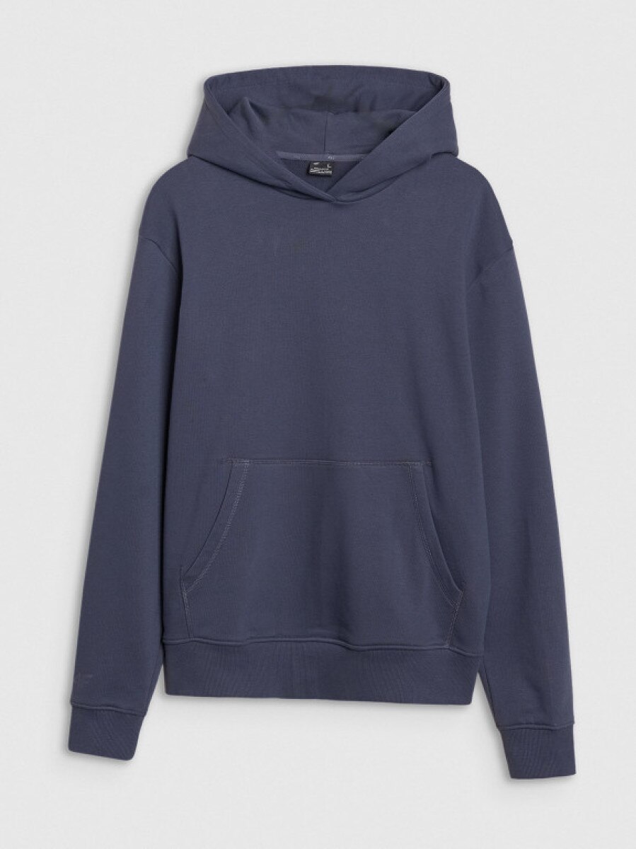 Męska bluza dresowa nierozpinana z kapturem 4F 4FWSS25TSWSM1749 - granatowa