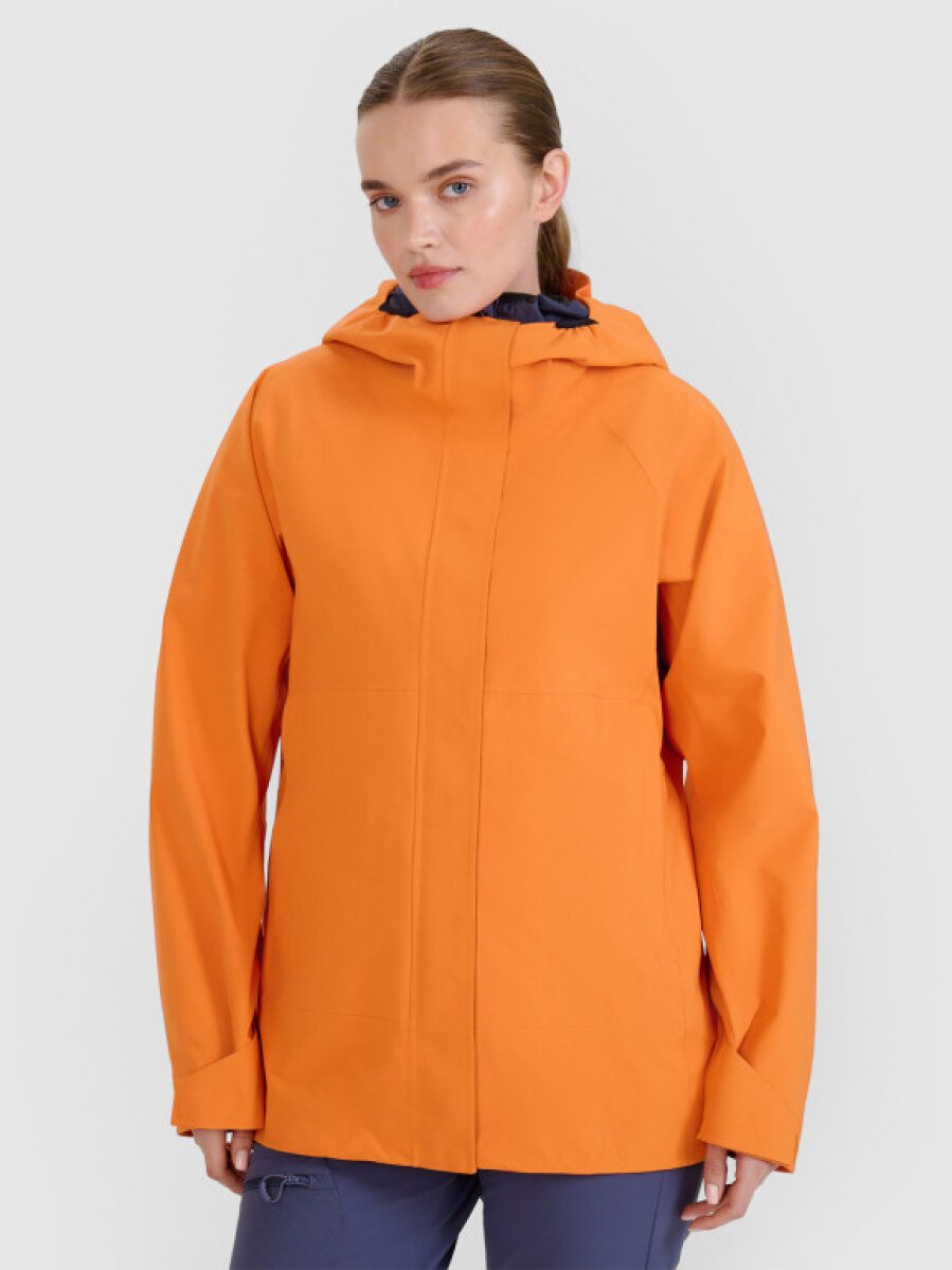 Damska kurtka trekkingowa 4F 4FWSS25TTJAF0751 - pomarańczowa