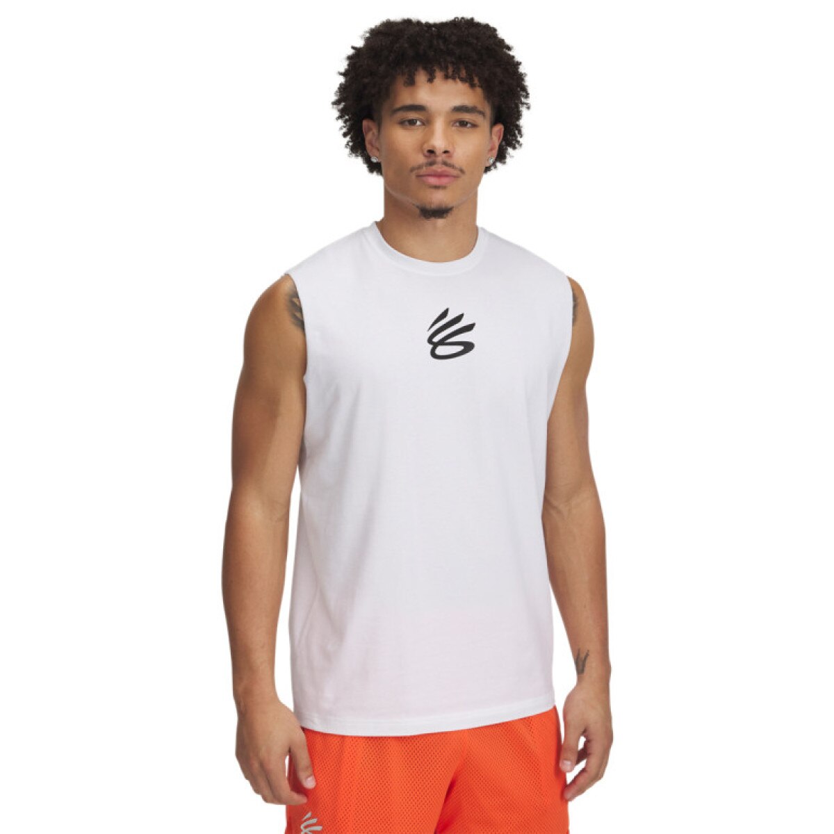 Męski top do koszykówki Under Armour Curry SLVS Tee - biały