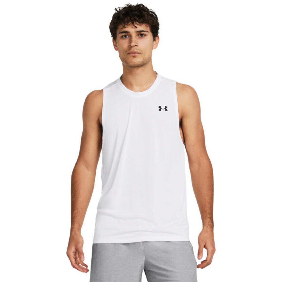 Męski top treningowy Under Armour UA Tech Tank - biały
