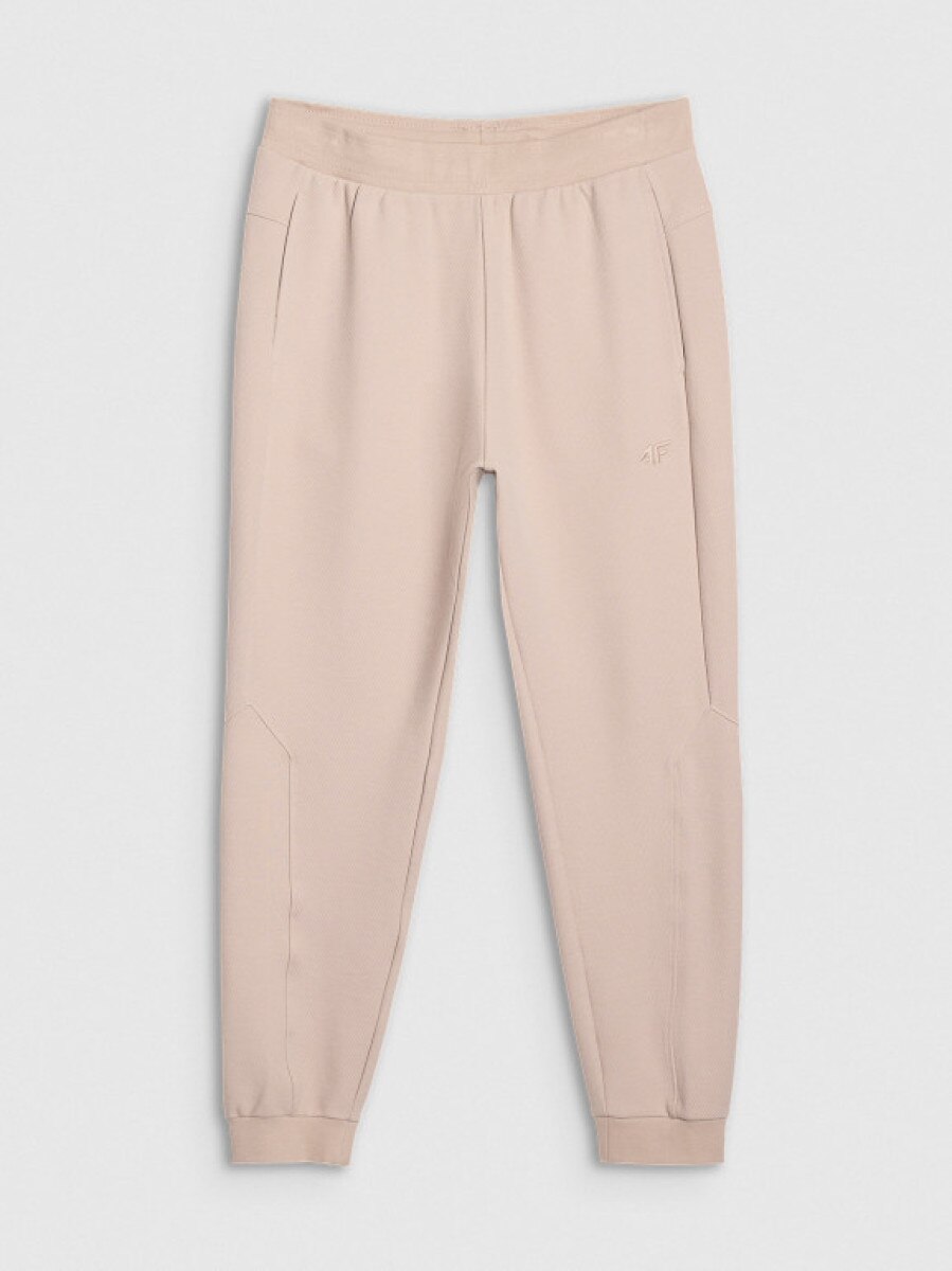 Męskie spodnie dresowe joggery 4F 4FRSS25TTROM1394 - beżowe