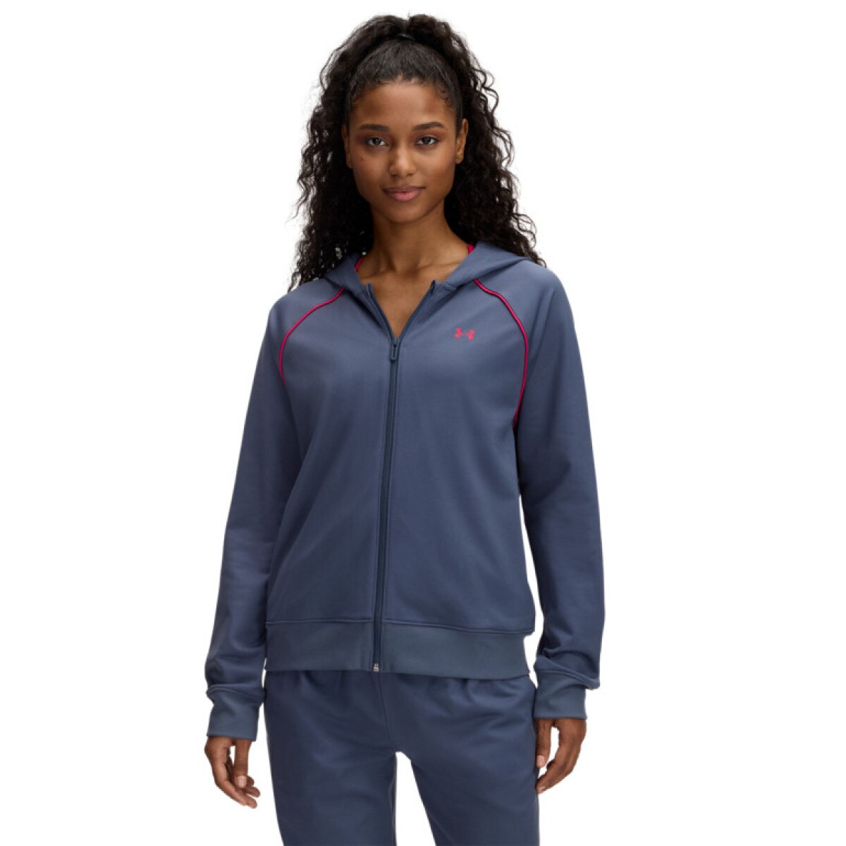 Damski dres komplet treningowy Under Armour UA Rival Tricot Tracksuit HD - granatowy