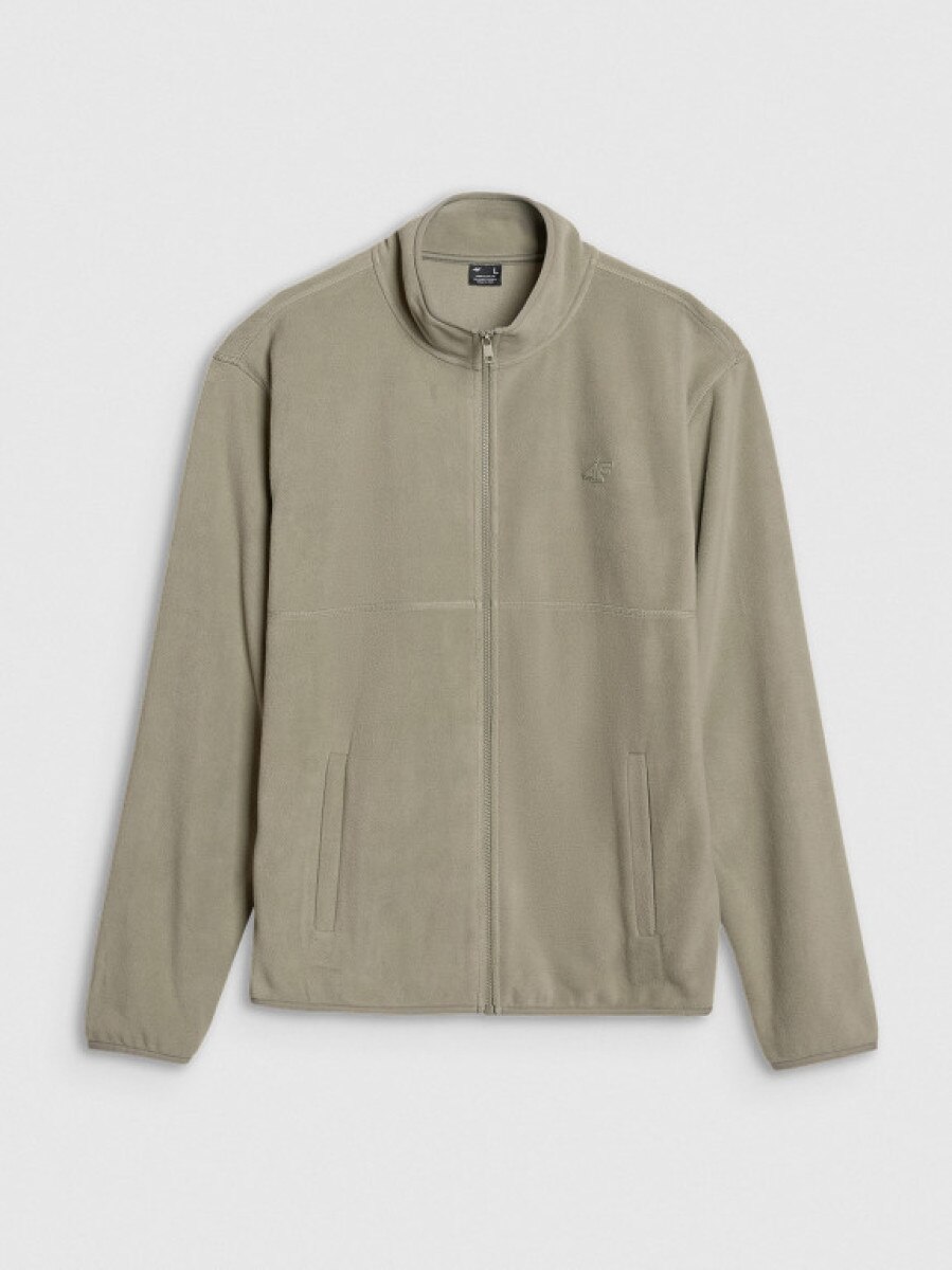 Męski polar rozpinany bez kaptura 4F 4FWSS25TFLEM320 - oliwkowy