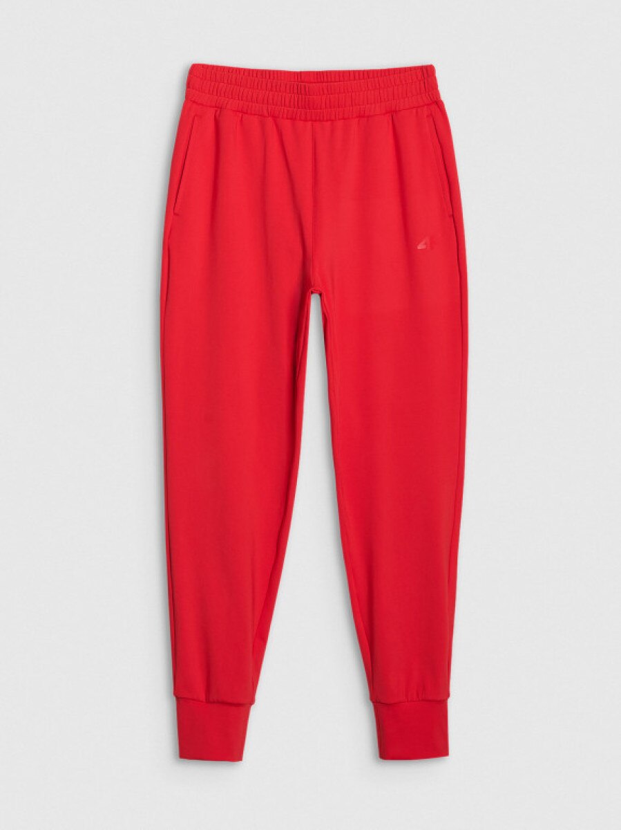 Damskie spodnie treningowe 4F 4FRSS25TFTRF0789 - czerwone