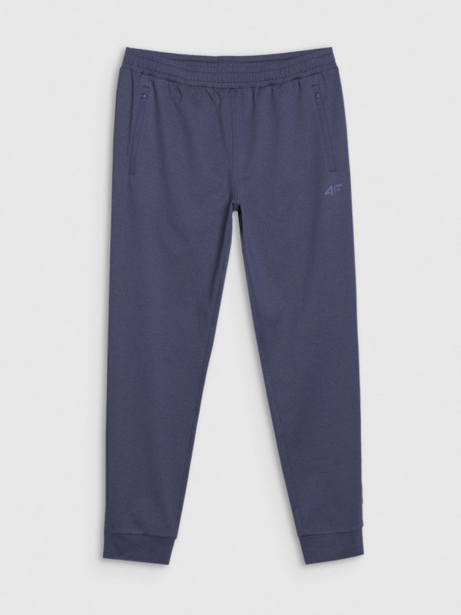 Męskie spodnie treningowe 4F 4FWSS25TFTRM0835 - granatowe