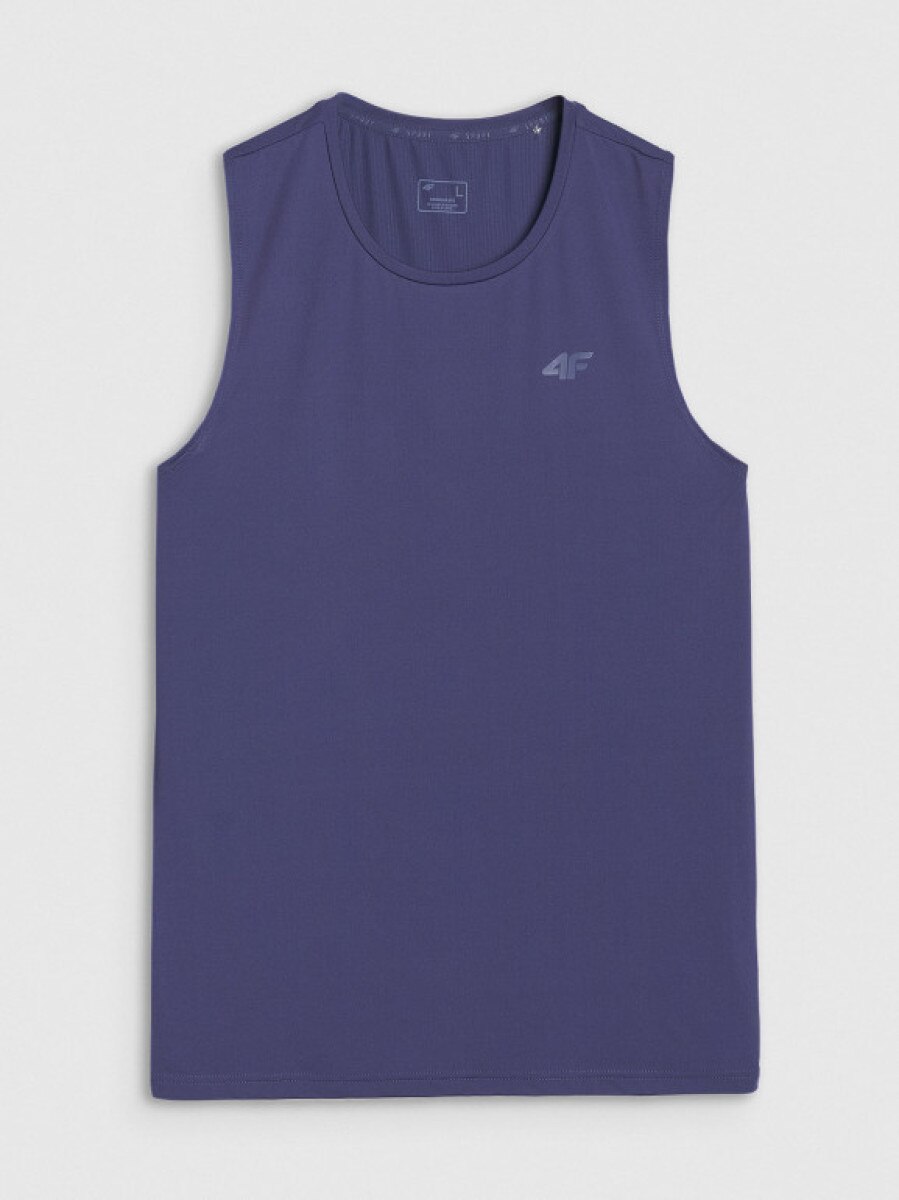 Męski top treningowy 4F 4FWSS25TFSLM460 - granatowy