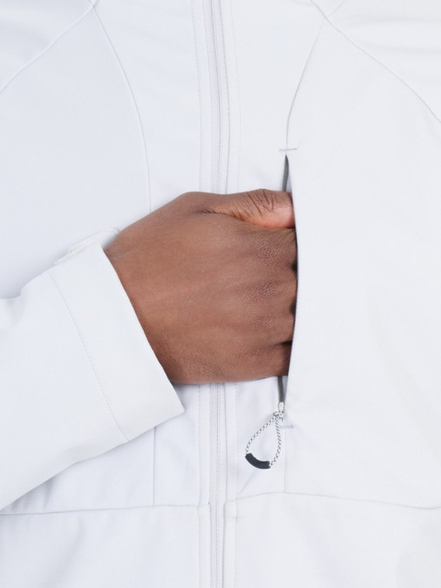 Męski softshell z kapturem 4F 4FWSS25TSOFM313 - szary