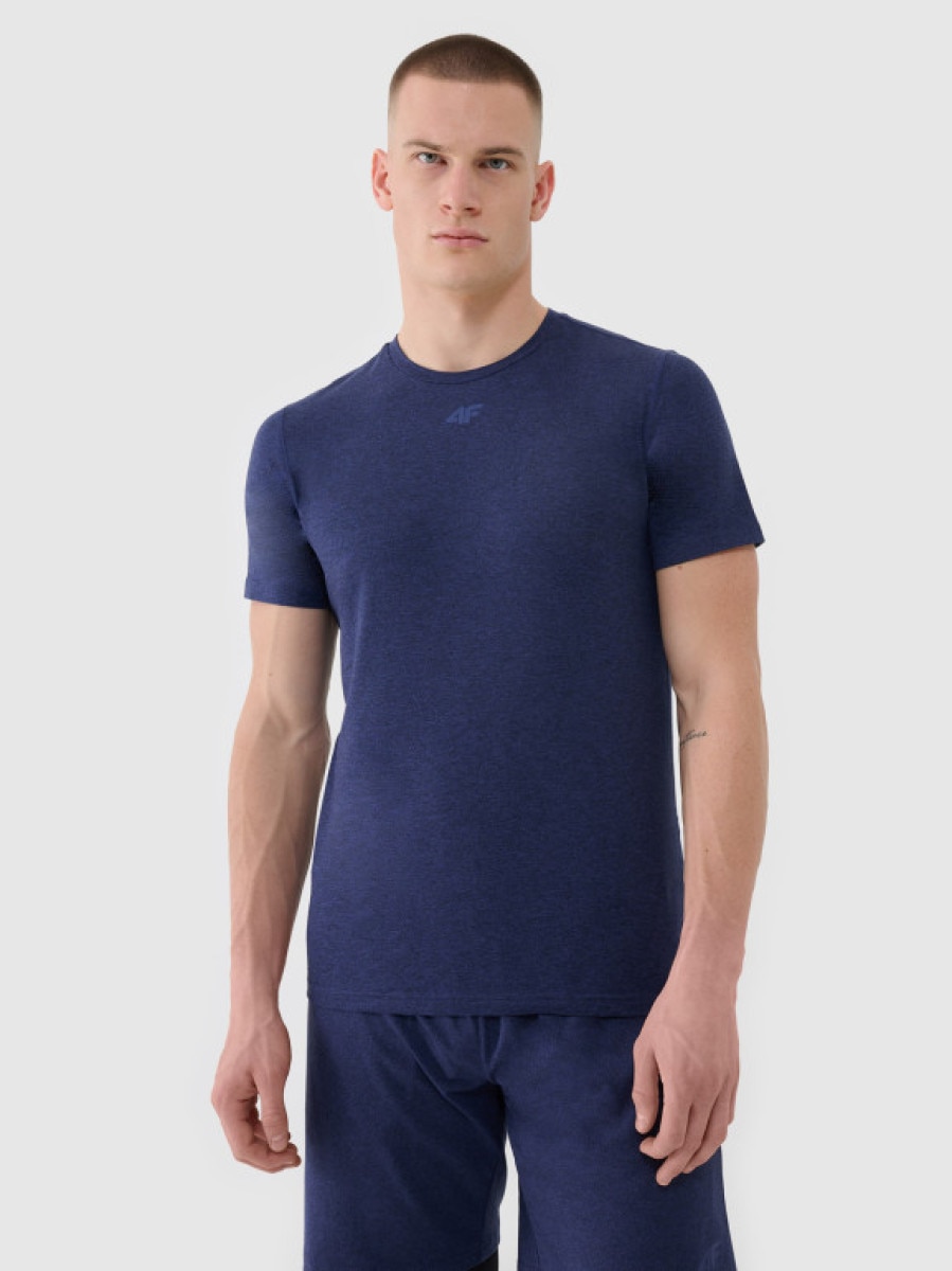 Męska koszulka treningowa 4F 4FWSS25TFTSM1344 - granatowa