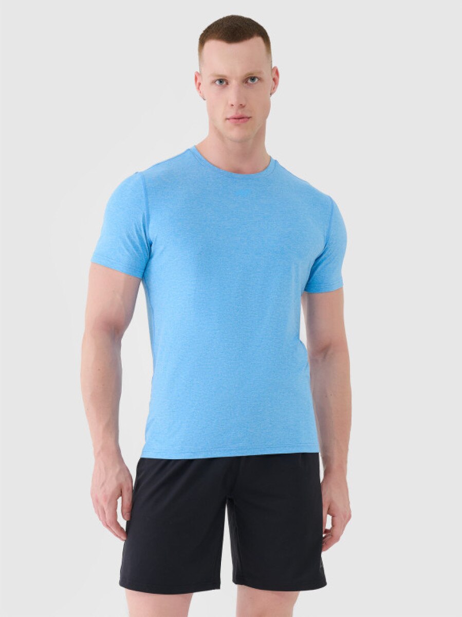 Męska koszulka treningowa 4F 4FWSS25TFTSM1344 - niebieska