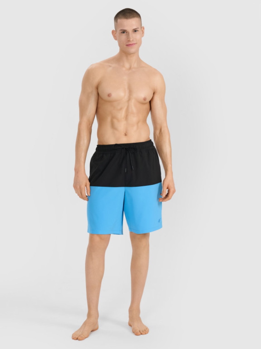 Męskie spodenki plażowe 4F 4FWSS25UBDSM135 - niebieskie