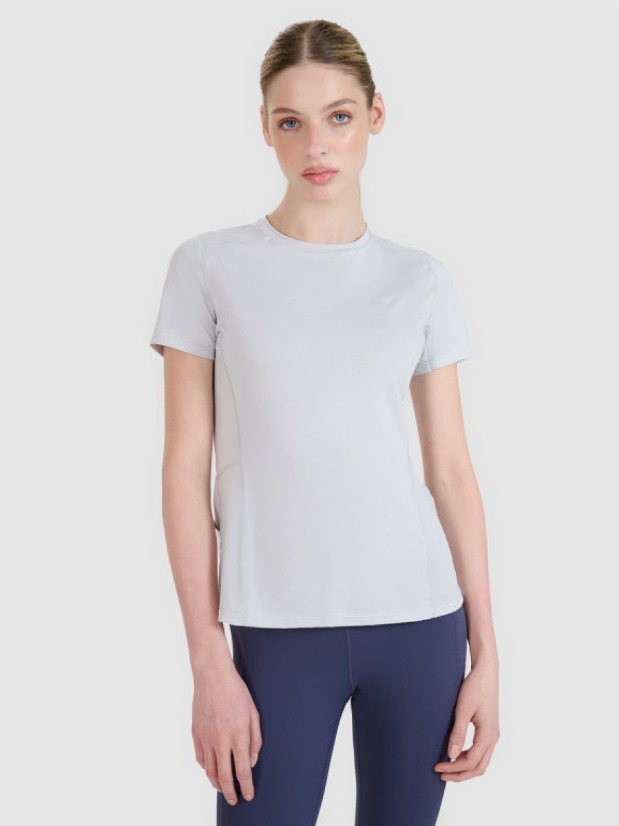 Damska koszulka do biegania 4F 4FWSS25TFTSF1267 - szara