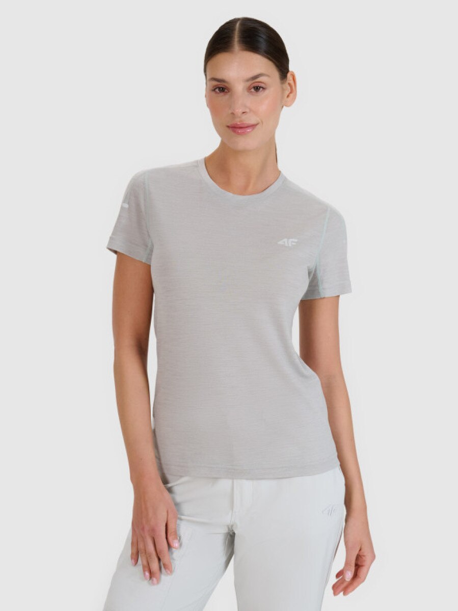 Damska koszulka trekkingowa 4F 4FWSS25TFTSF1269 - szara