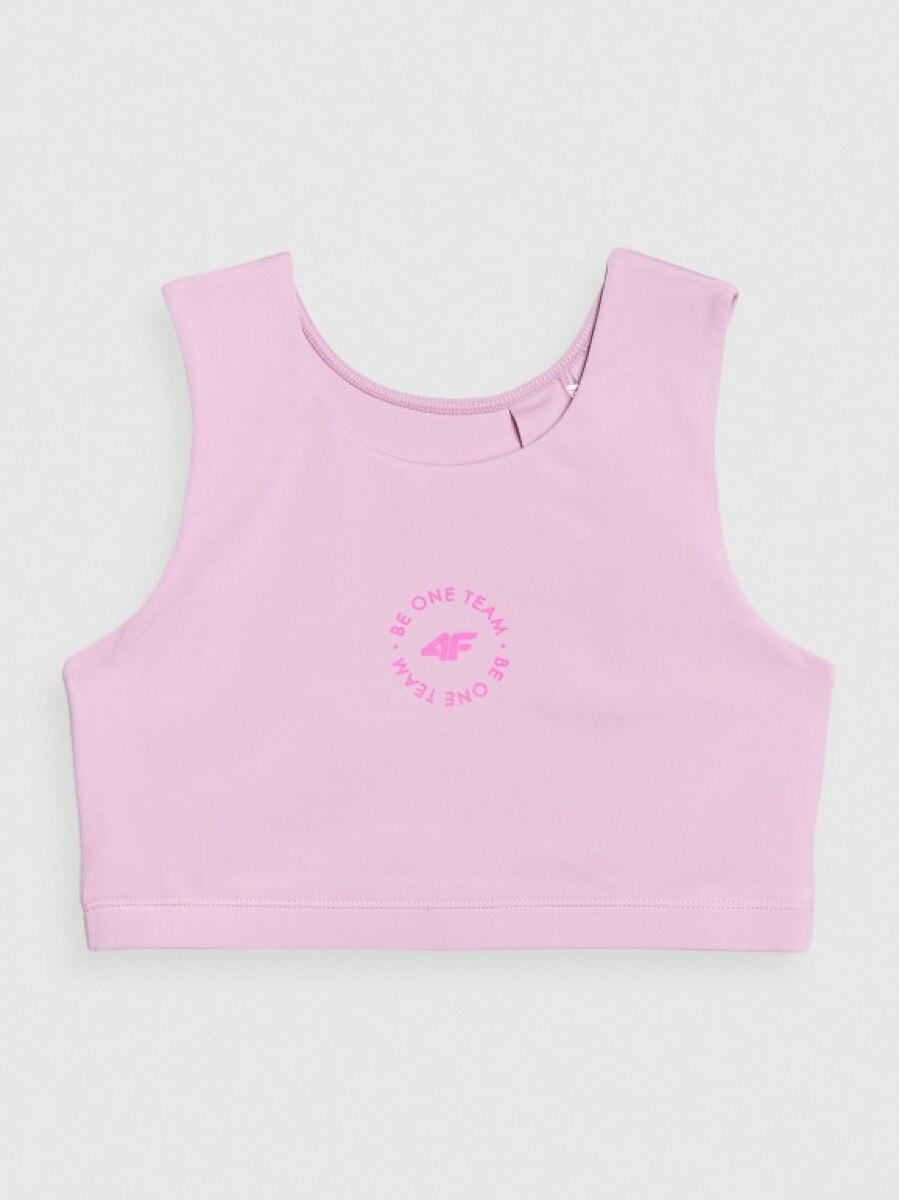 Dziewczęcy biustonosz sportowy 4F 4FJWSS25USBAF148 - różowy