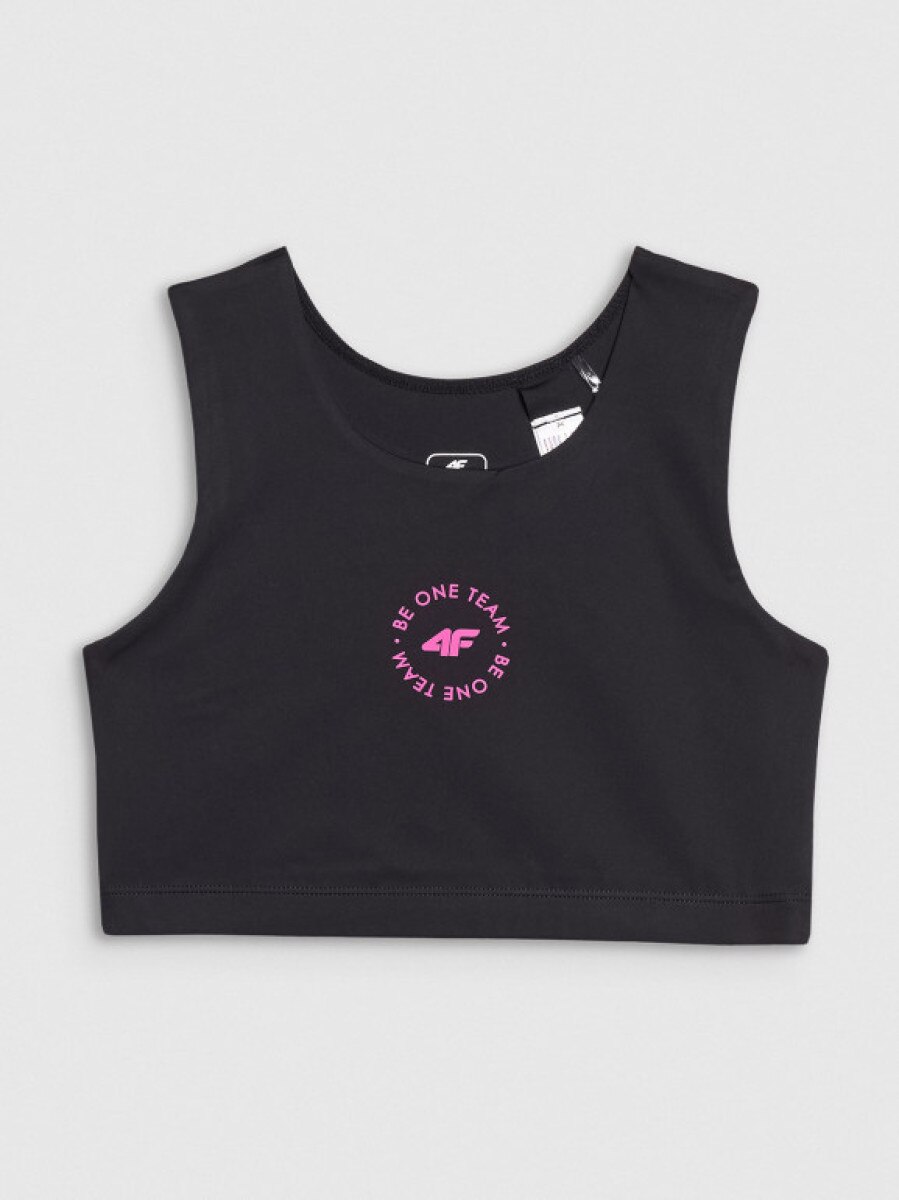 Dziewczęcy biustonosz sportowy 4F 4FJWSS25USBAF148 - czarny