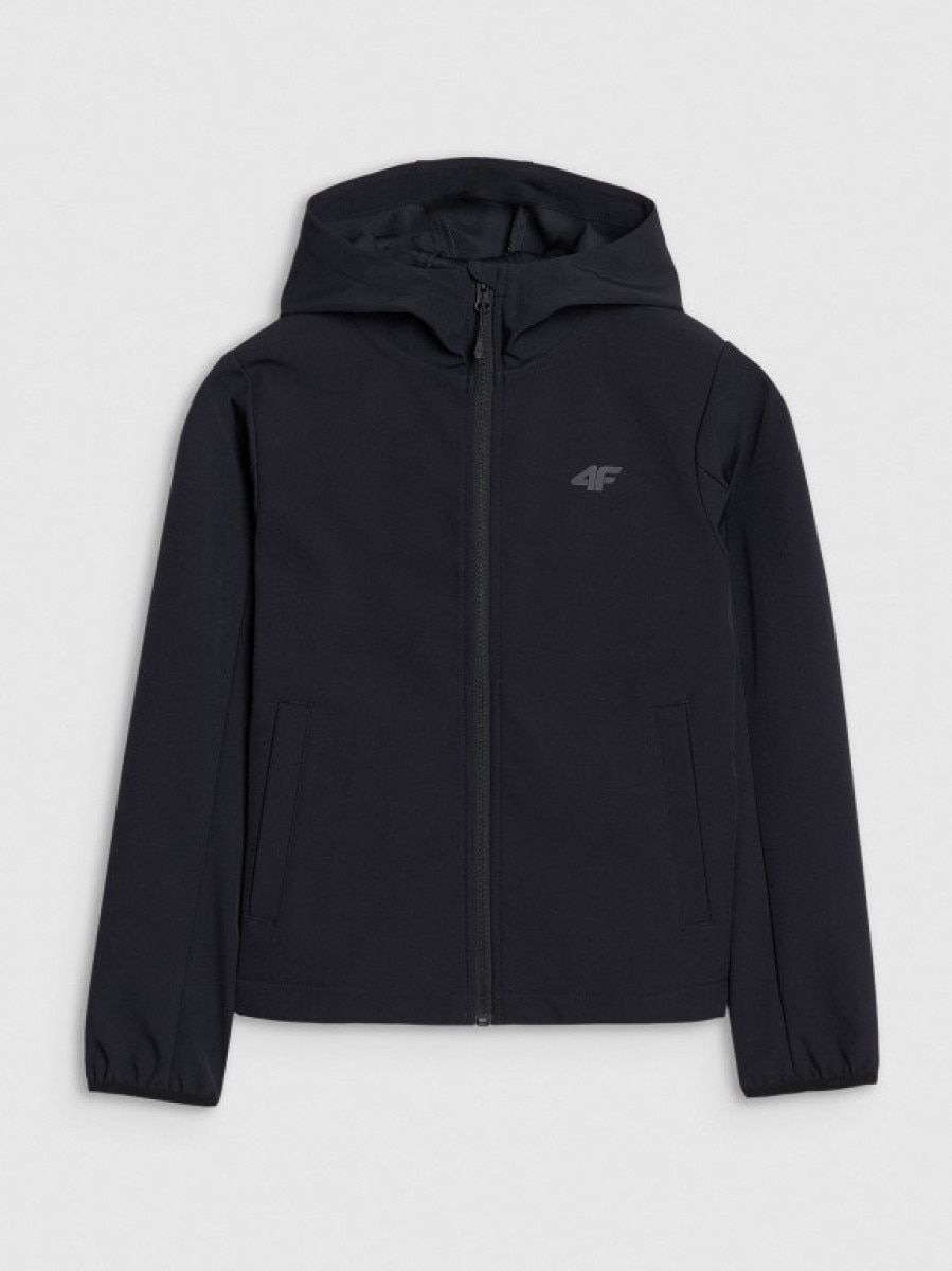 Chłopięcy softshell 4F 4FJWSS25TSOFM306 - czarny