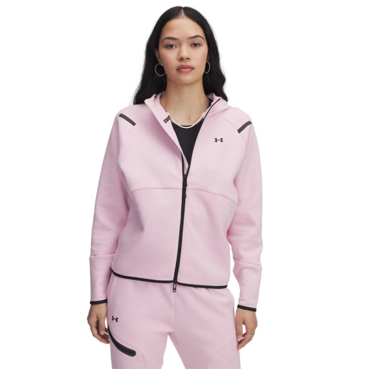 Damska bluza treningowa rozpinana z kapturem Under Armour Unstoppable Fleece FZ - różowa
