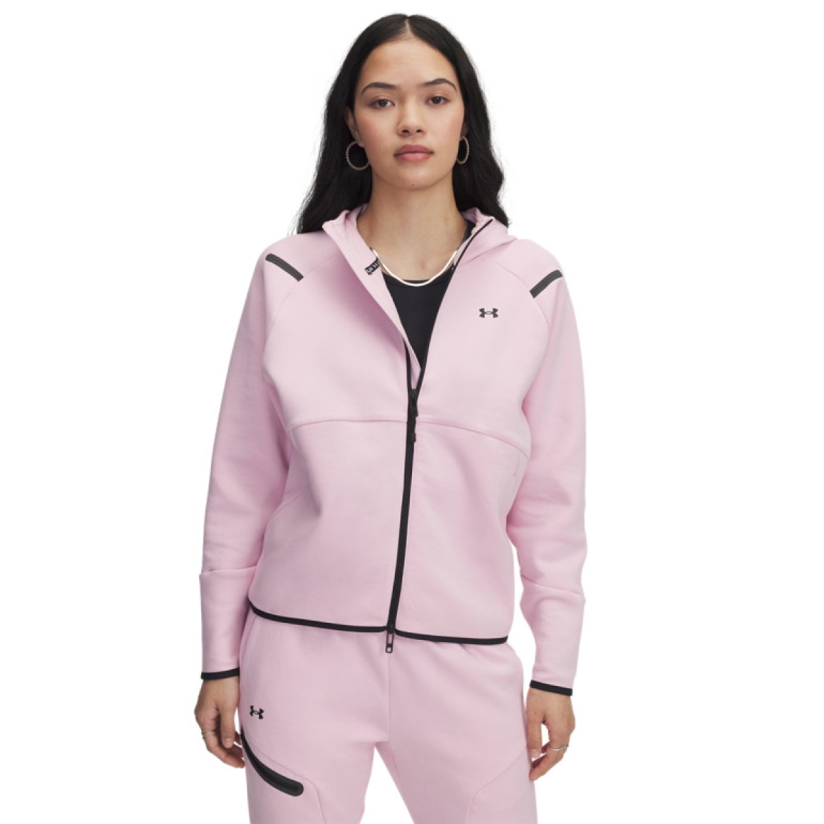 Damska bluza treningowa rozpinana z kapturem Under Armour Unstoppable Fleece FZ - różowa