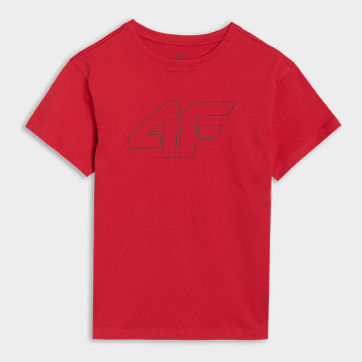 Chłopięcy t-shirt oversize z nadrukiem 4F 4FJWSS25TTSHM2325 - czerwony