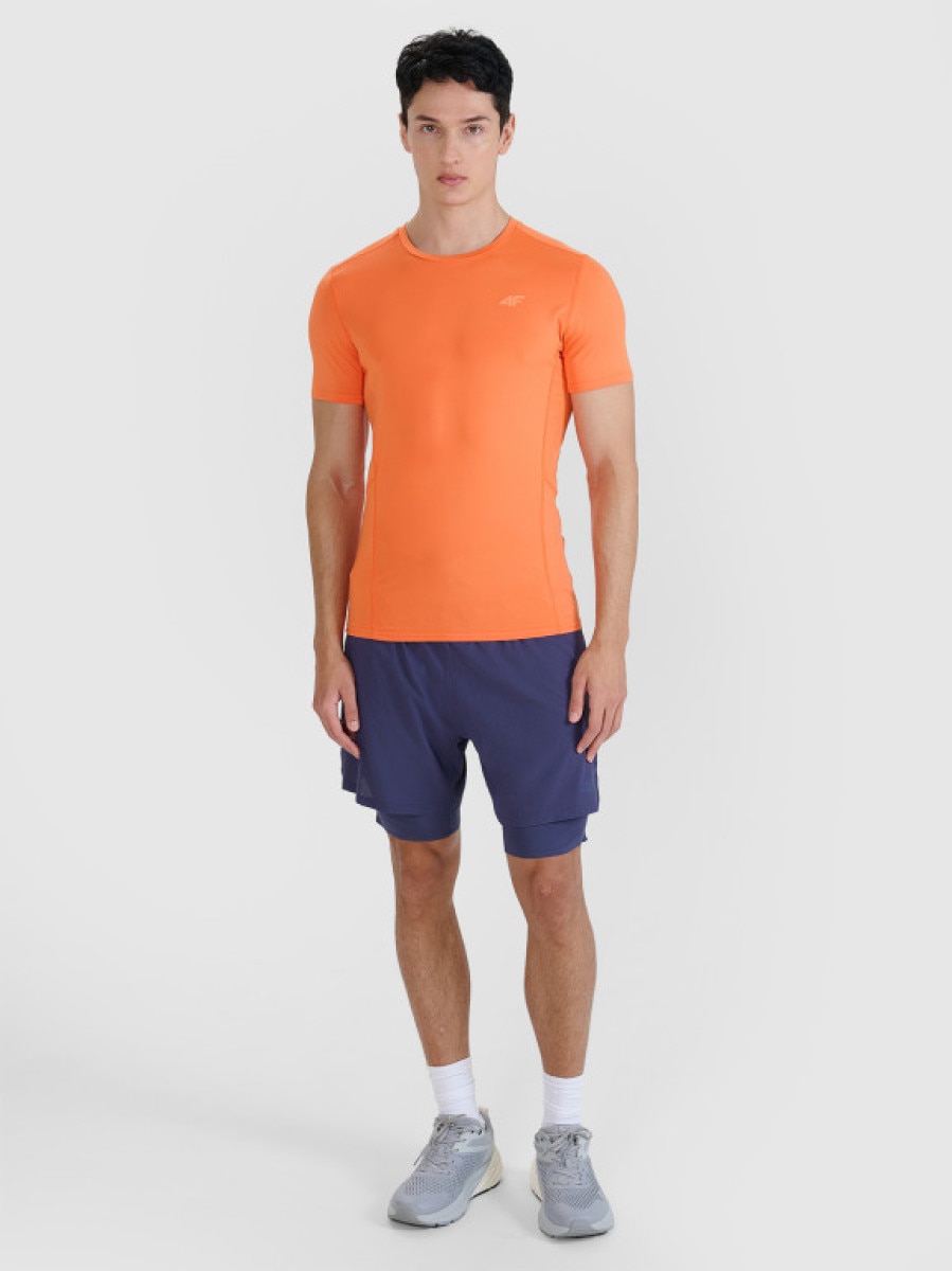 Męskie spodenki do biegania 4F 4FWSS25TFSHM0880 - granatowe