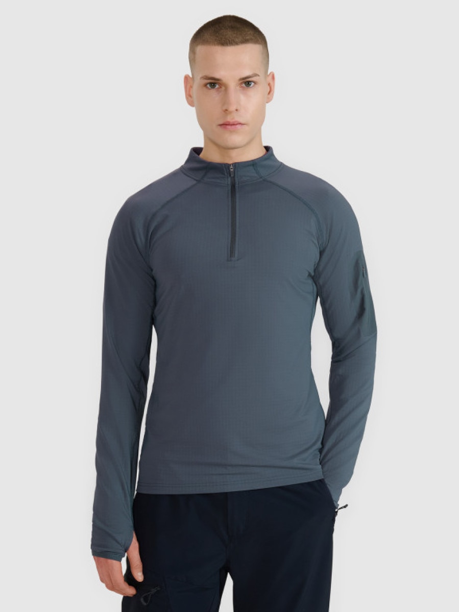 Męska bluza trekkingowa 4F 4FWSS25TFSWM493 - granatowa