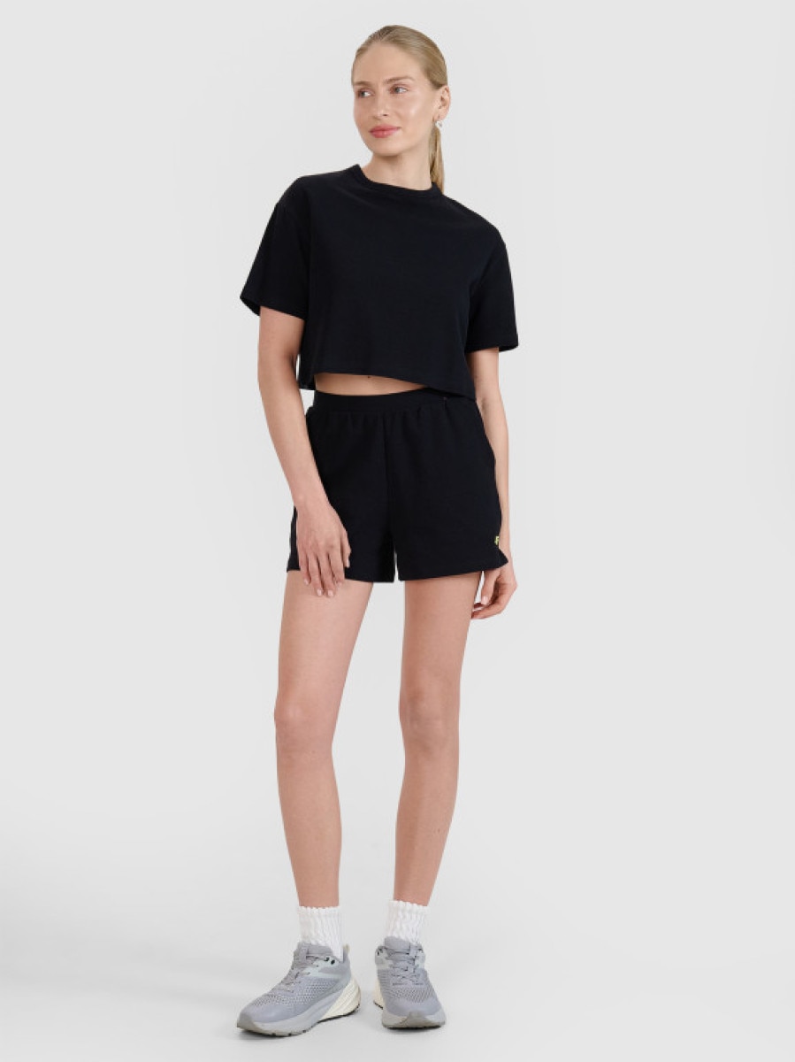 Damskie spodenki dresowe 4F 4FWSS25TSHOF531 - czarne