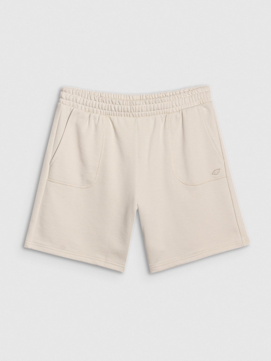 Spodenki dresowe uniseks 4F 4FWSS25TSHOU544 - beżowe