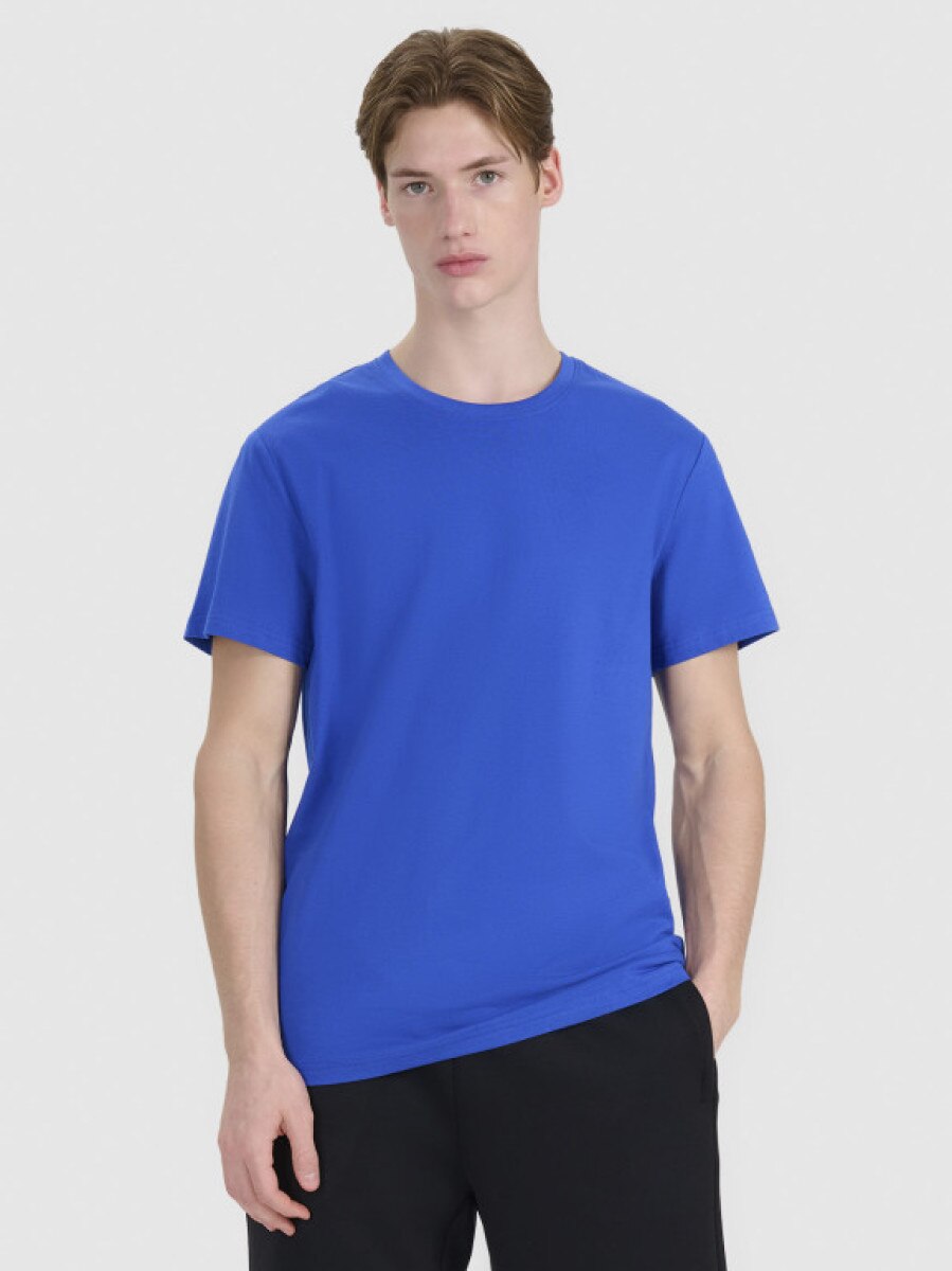 Męski t-shirt basic 4F FWSS25TTSHM2239 - niebieski