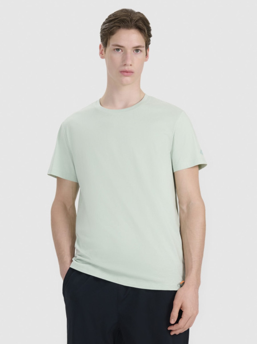 Męski t-shirt basic 4F FWSS25TTSHM2239 - zielony