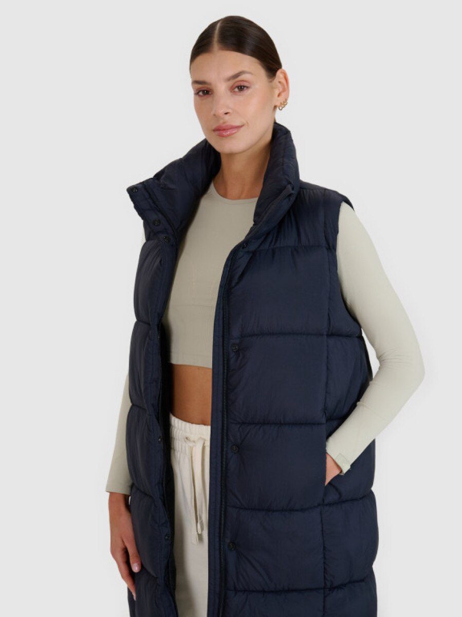 Damski bezrękawnik puchowy pikowany 4F 4FWSS25TVJAF209 - czarny