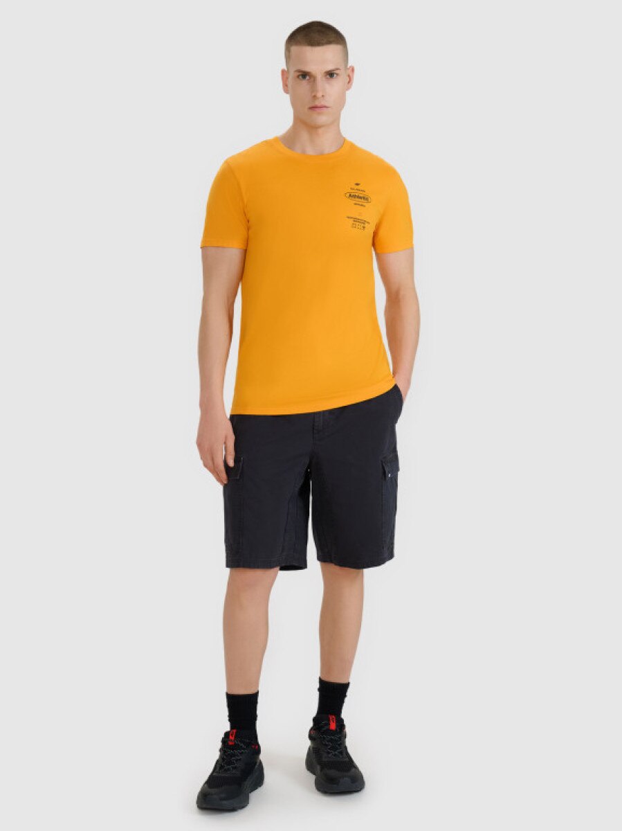 Męskie spodenki casual cargo 4F 4FRSS25TSHOM759 - czarne