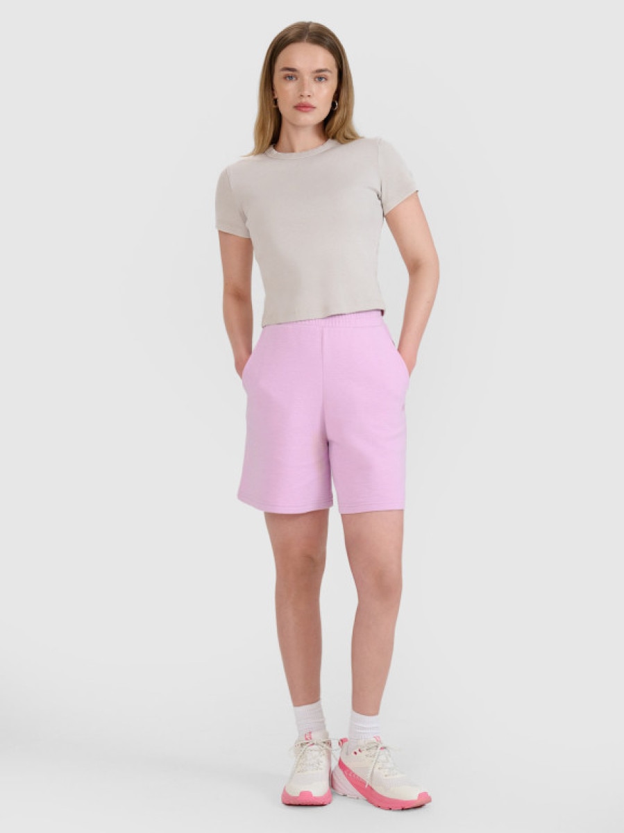 Damskie spodenki dresowe 4F 4FRSS25TSHOF727 - różowe