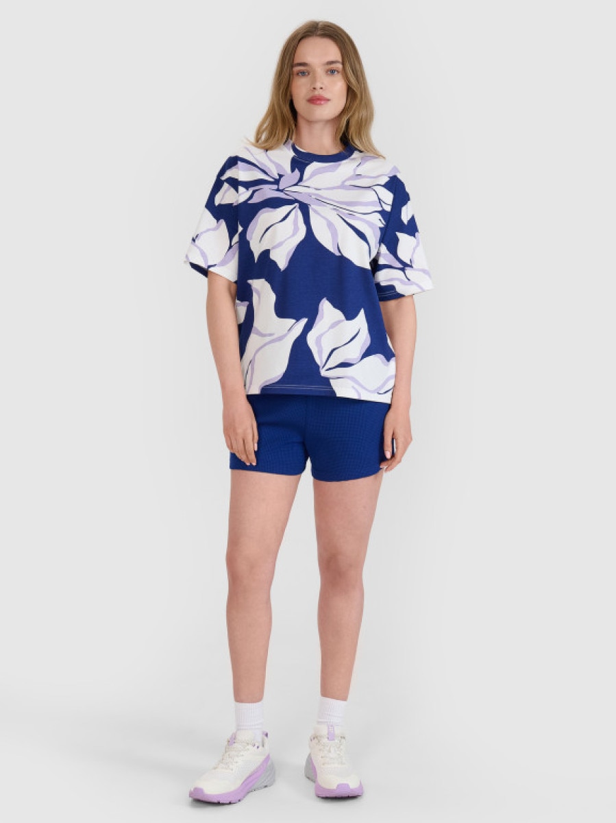 Damskie spodenki dresowe 4F 4FRSS25TSHOF700 - granatowe