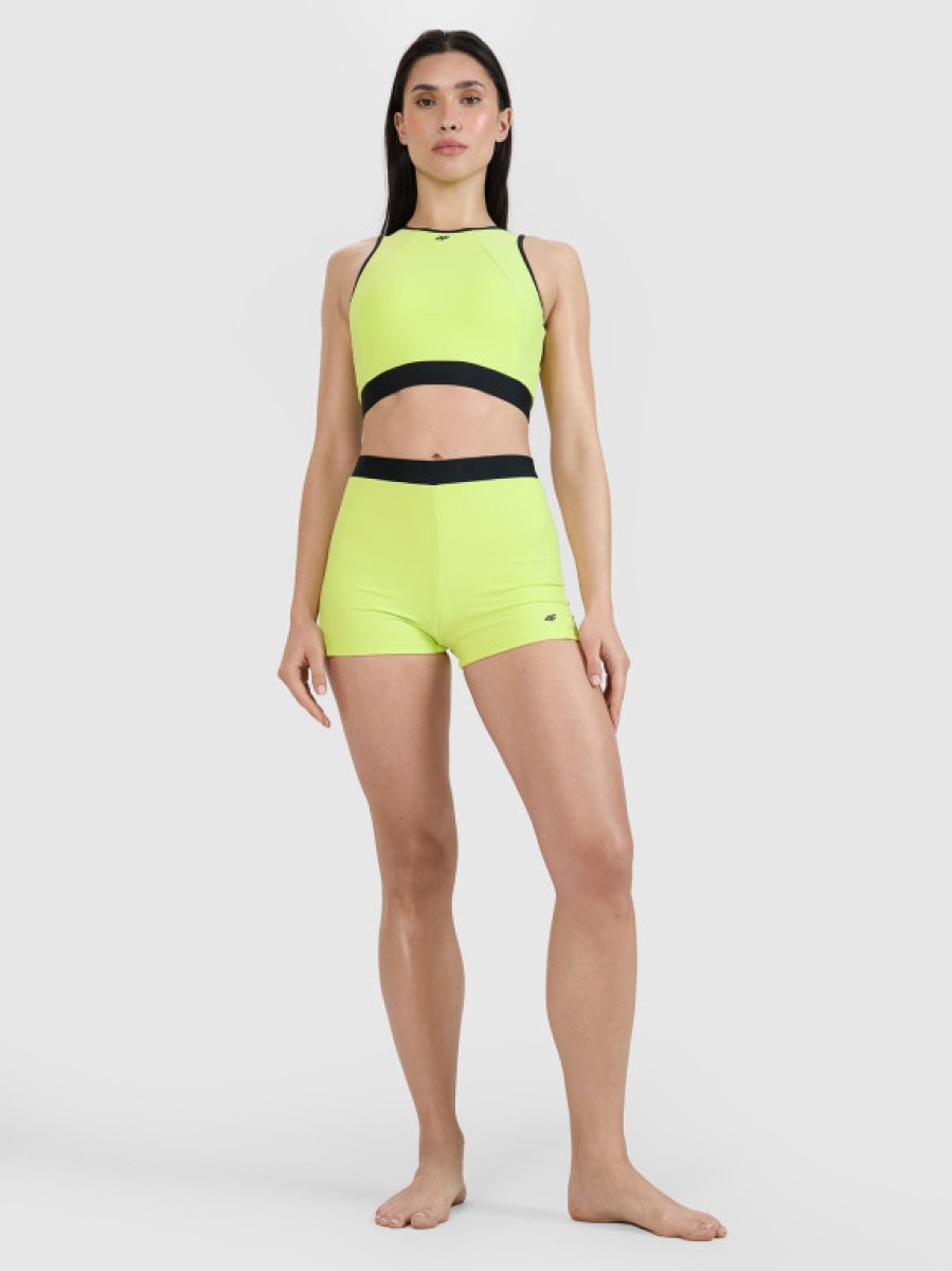 Damskie spodenki kąpielowe 4F 4FWSS25UBKBF074 - zielone