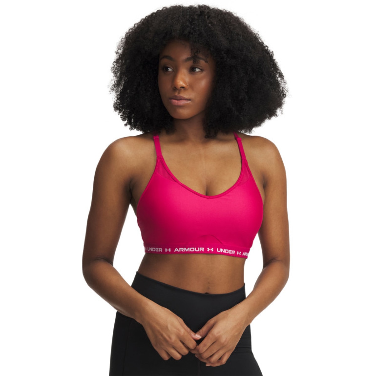 Biustonosz treningowy Under Armour UA Crossback Low Bra - różowy