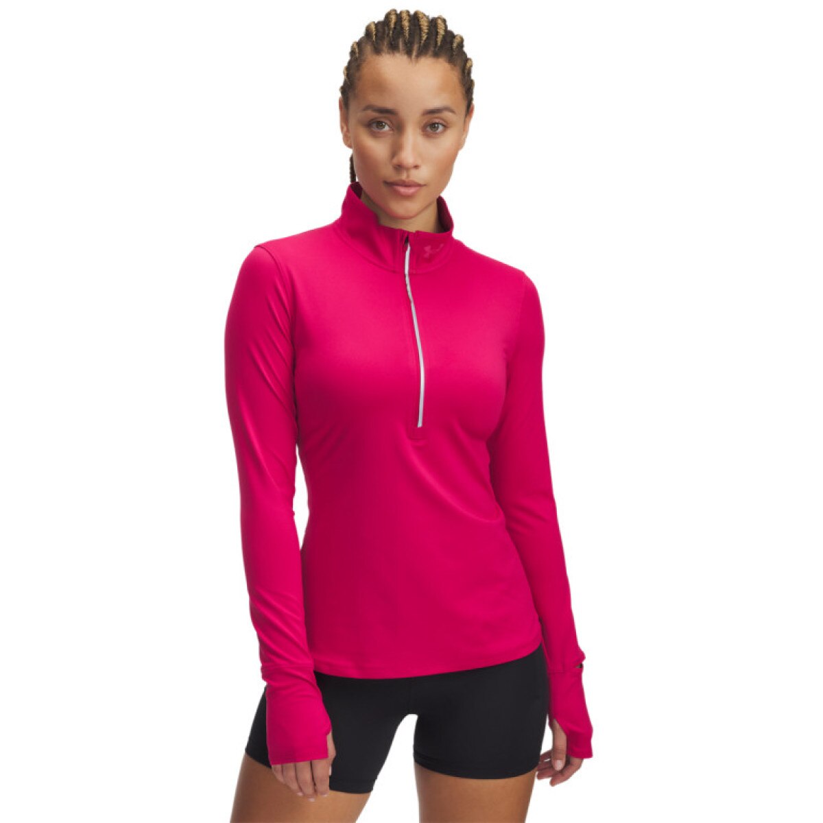 Damska bluza do biegania nierozpinana bez kaptura Under Armour UA Launch Pro Half Zip - różowa