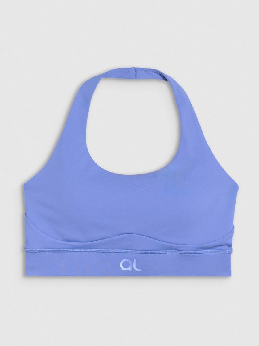 Damski biustonosz treningowy 4F x Anna Lewandowska 4FALSSS25USBAF186 - niebieski