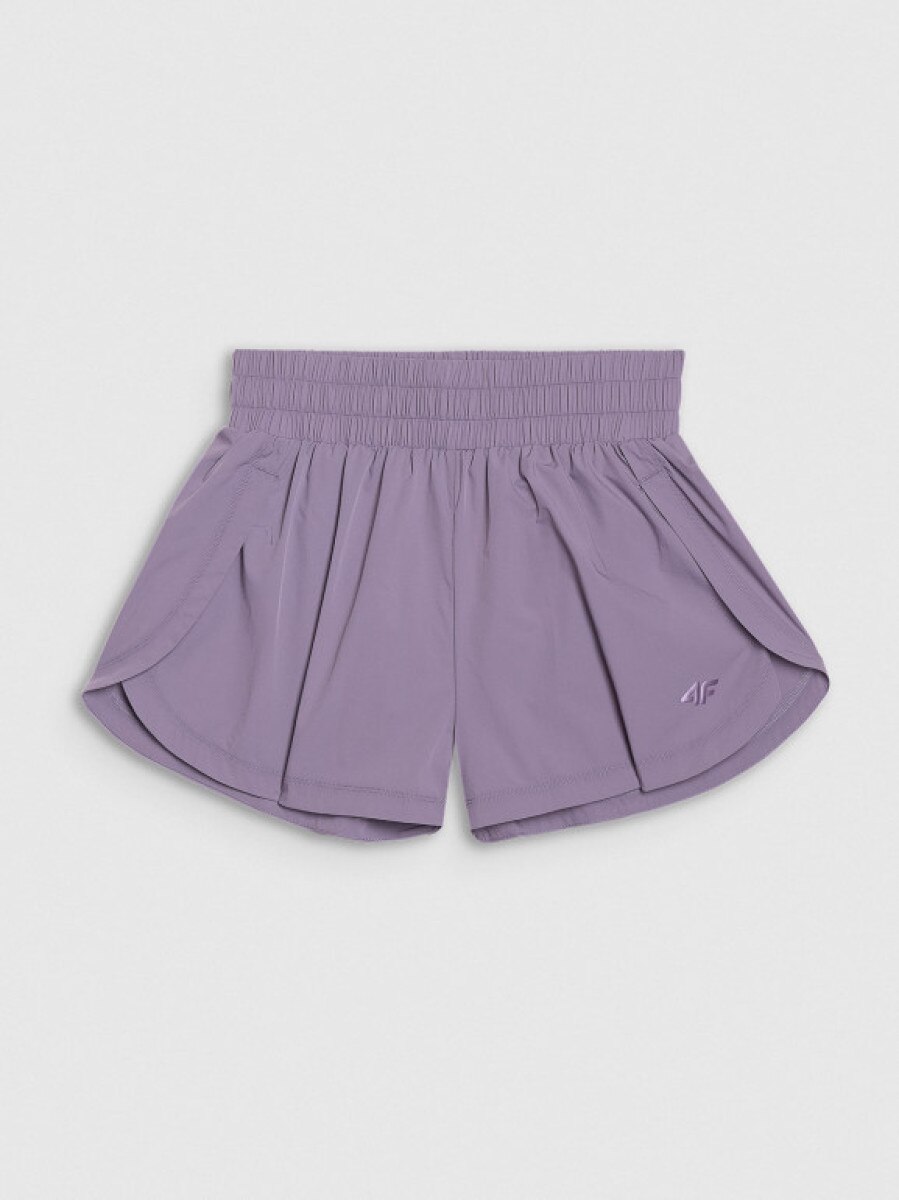 Damskie spodenki treningowe 4F 4FALSSS25TFSHF1207 - fioletowe
