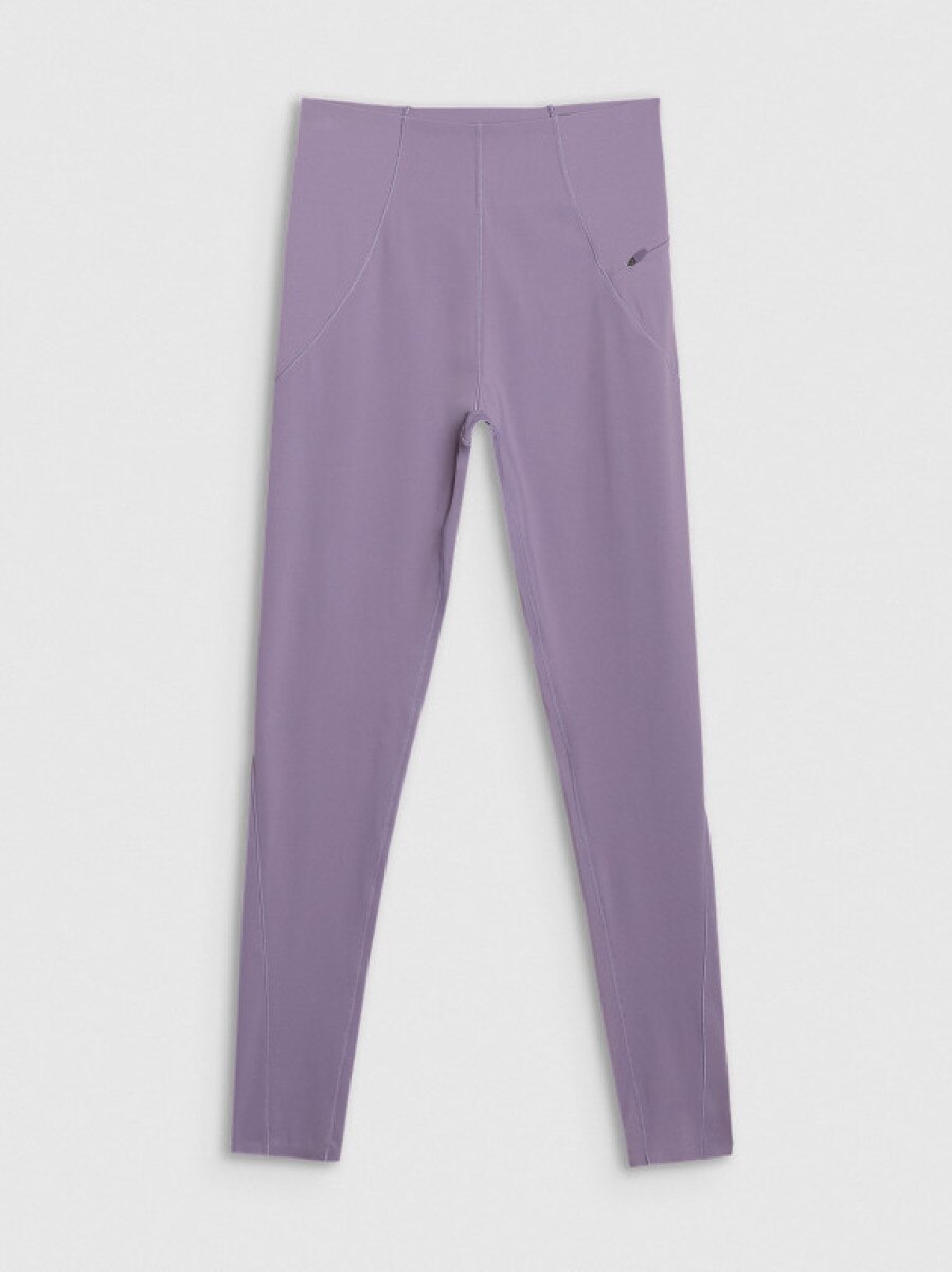 Damskie legginsy treningowe 4F x Anna Lewandowska 4FALSSS25TFTIF384 - fioletowe