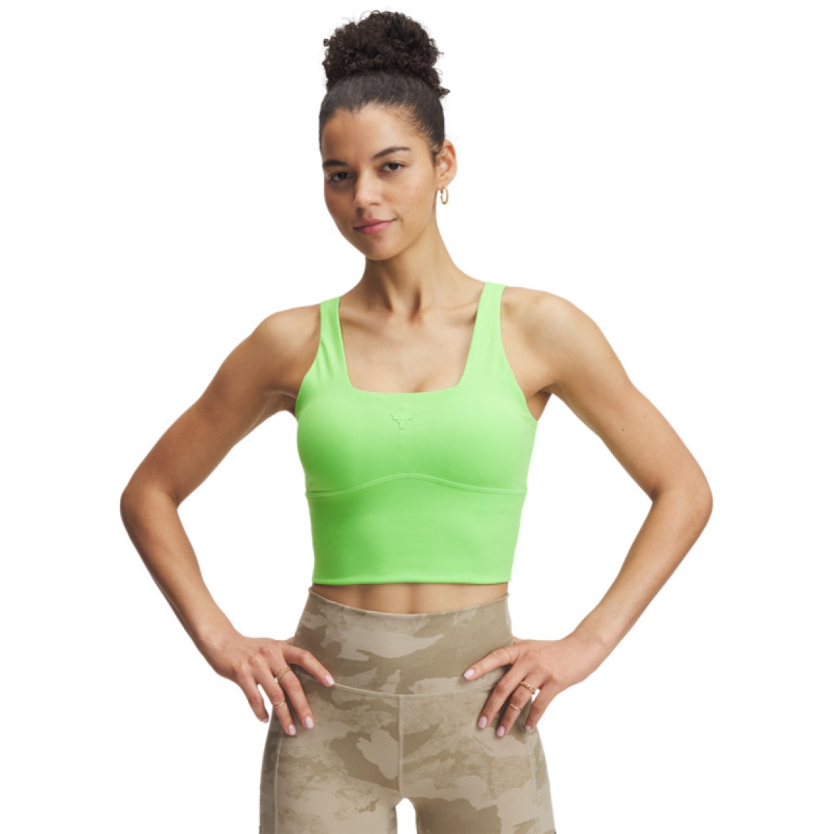 Damski top treningowy Under Armour Project Rock Fitted Bra Tank - zielony