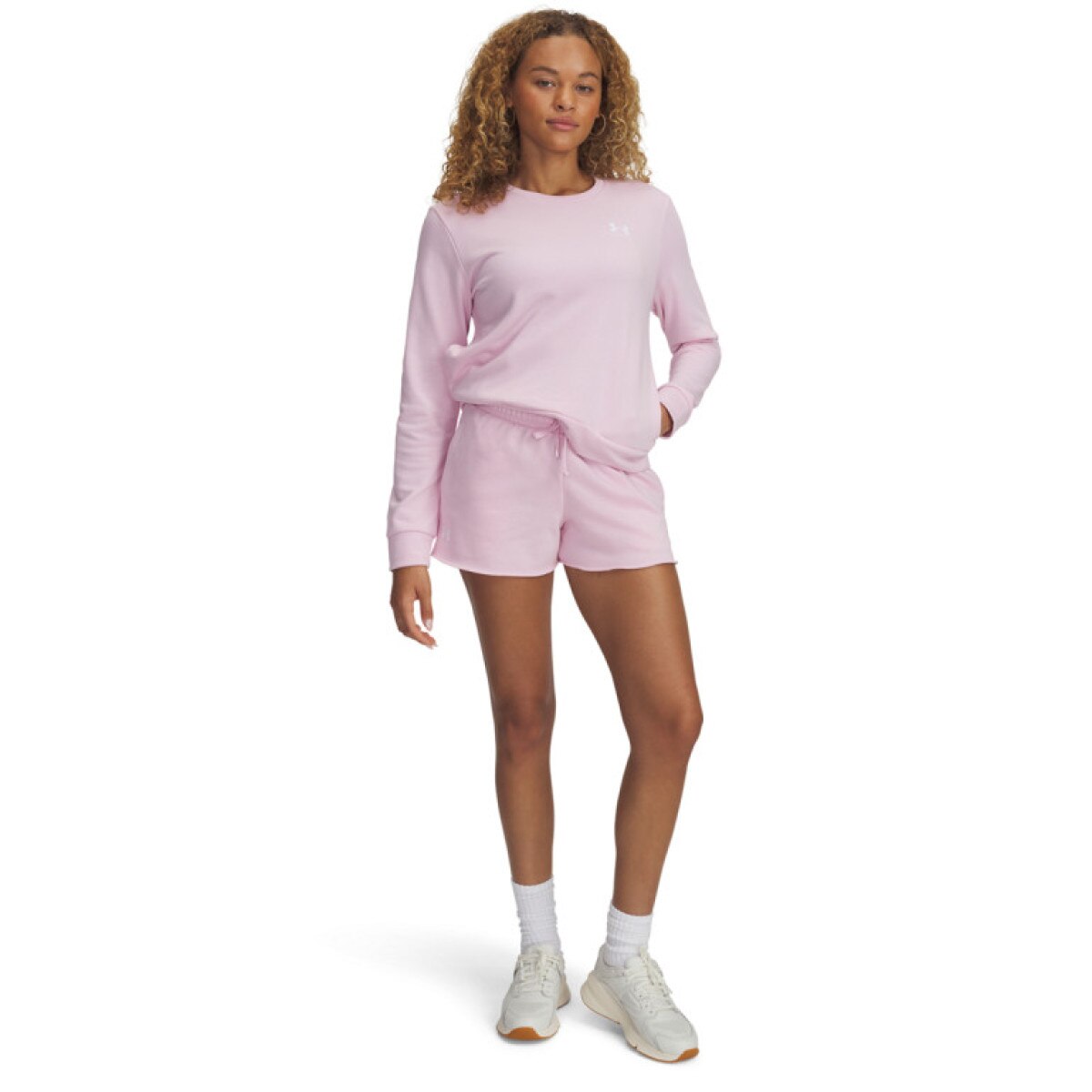 Damskie spodenki dresowe Under Armour UA Rival Terry Short - różowe