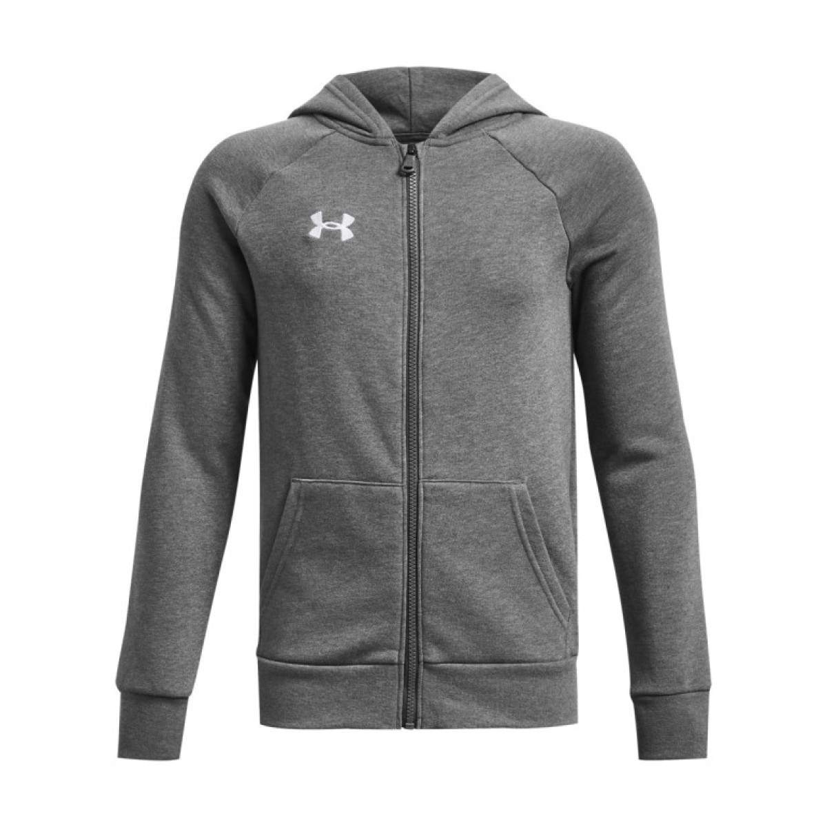 Chłopięca bluza dresowa rozpinana z kapturem Under Armour UA Rival Fleece FZ Hoodie - szara