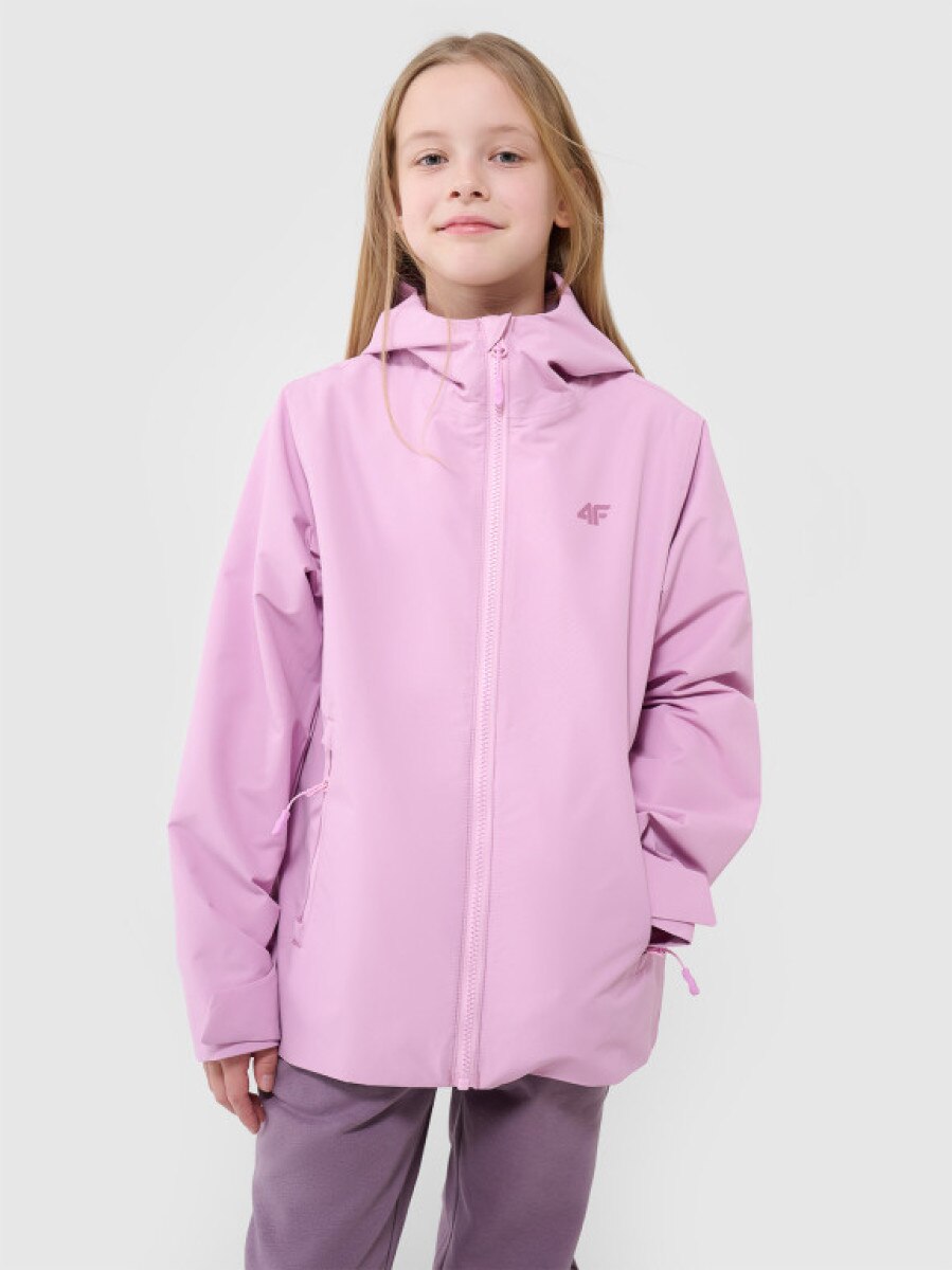 Dziewczęca kurtka przejściowa membrana 5000 4F 4FJWSS25TTJAU0741 - różowa