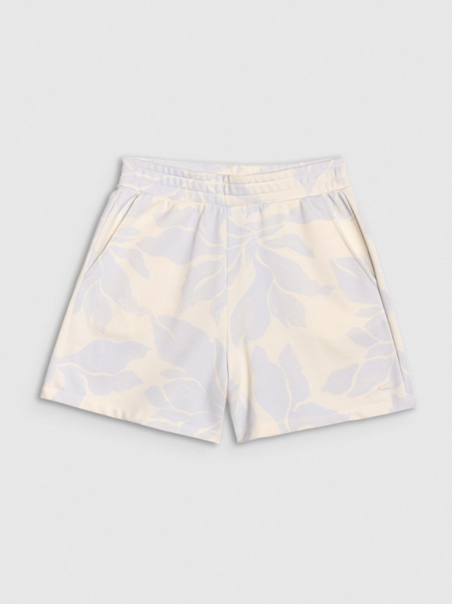 Damskie spodenki dresowe 4F 4FRSS25TSHOF708 - białe