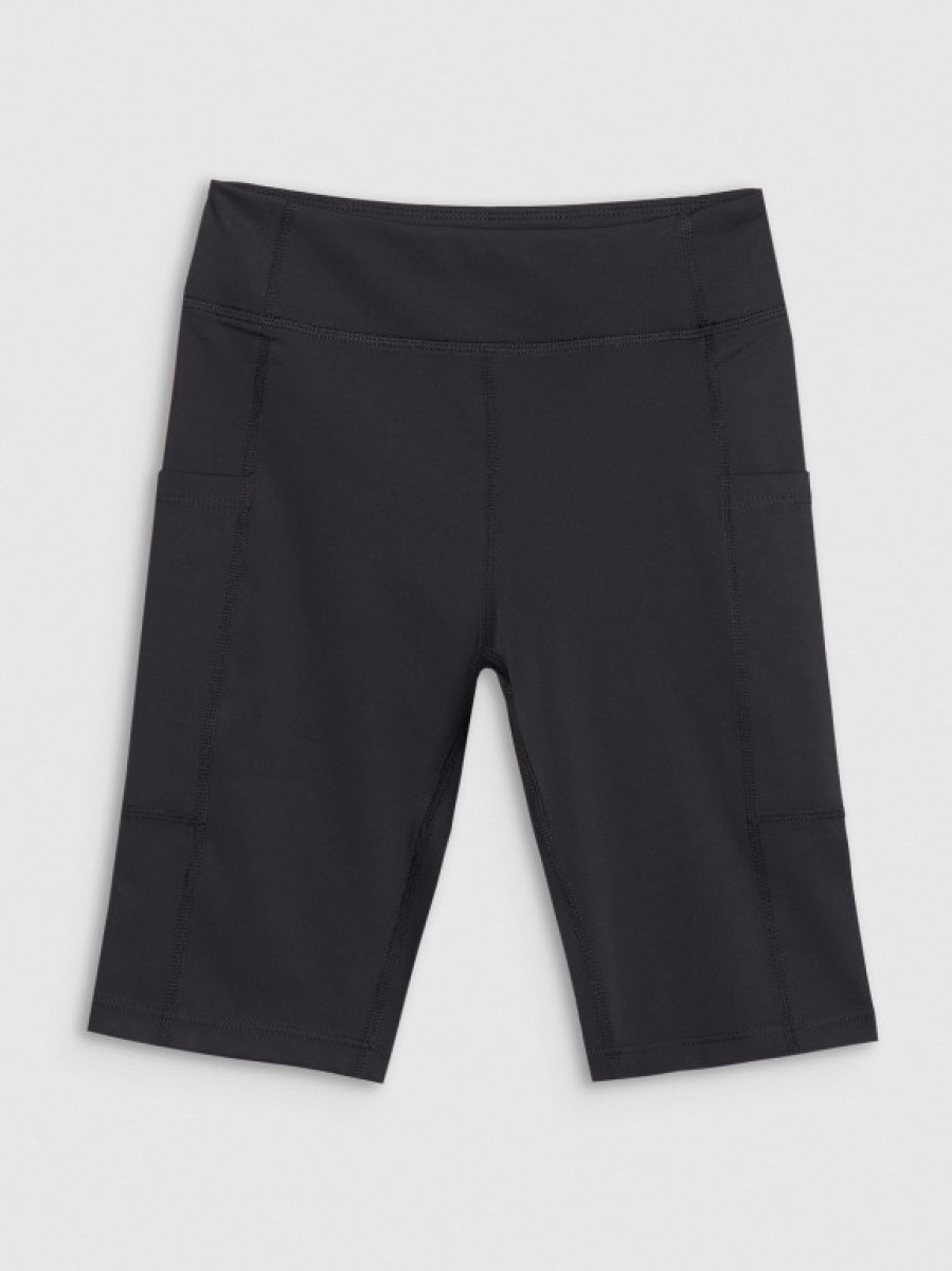 Dziewczęce kolarki trekkingowe 4F 4FJWSS25TFSHF0857 - czarne