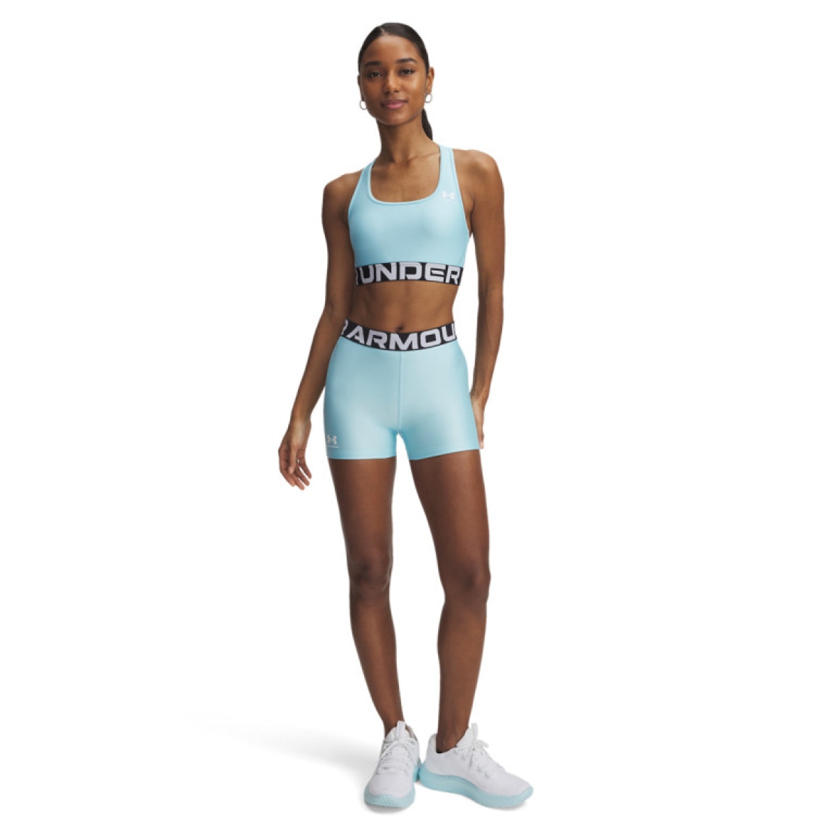 Damskie legginsy krótkie treningowe Under Armour UA Hg Authentics Shorty - niebieskie