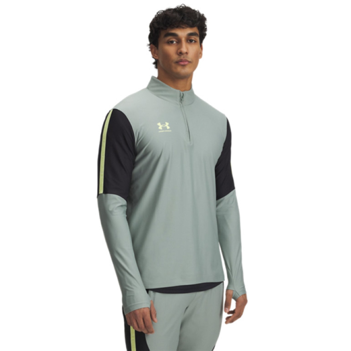 Męska bluza treningowa nierozpinana bez kaptura Under Armour UA M\'s Challenger Pro 1/4 Zip - zielona
