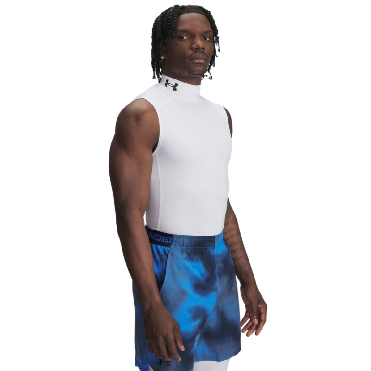 Męski top treningowy Under Armour UA Hg Armour Comp Mock Sl - biały