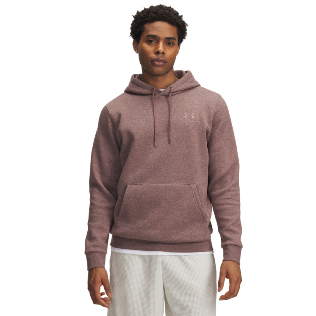 Męska bluza dresowa nierozpinana z kapturem Under Armour UA Icon Fleece Hoodie - bordowa