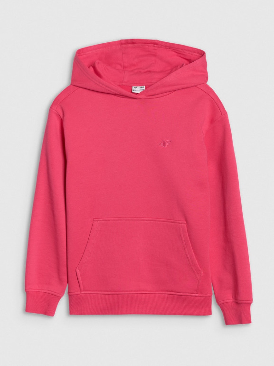 Dziewczęca bluza dresowa nierozpinana bez kaptura 4F 4FJWSS25TSWSF1854 - różowa